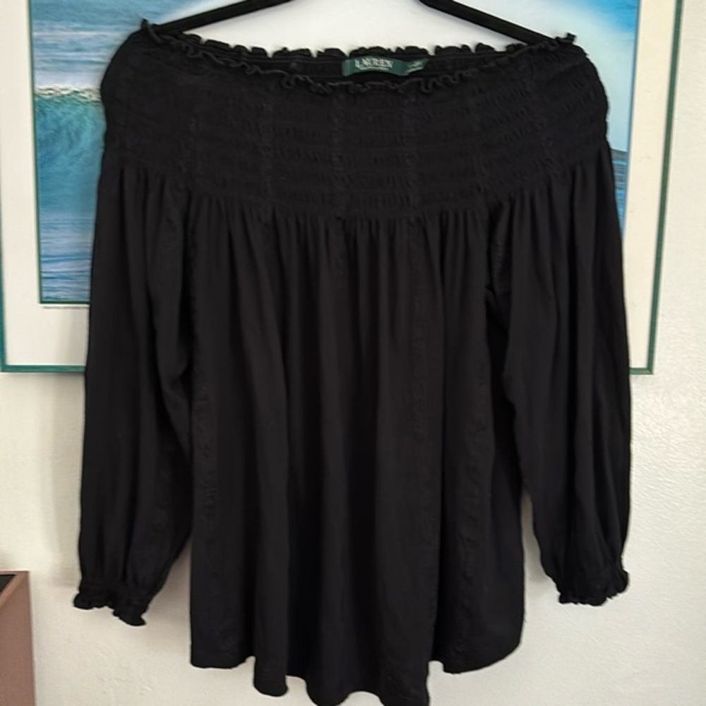 Ralph Lauren off shoulder long sleeve blouse size M